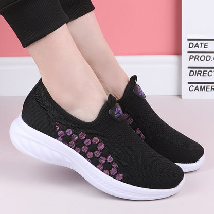 Women Sneakers Mesh Breathable Floral Comfort Mother Shoes Soft Solid Color Fashion Female Footwear Lightweight Shoes for Women