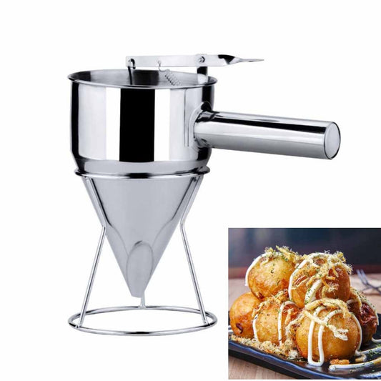 Batter Funnel Dispenser Baking Tools Octopus Balls Stainless Steel Cone Funnel Kitchen Tool for Baking Cupcakes Pancakes