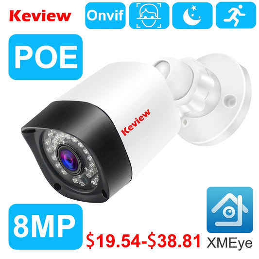 POE 8MP 4K 5MP 4MP IP Camera POE Outdoor Waterproof H.265 Security Surveillance Bullet CCTV Camera Motion Detection Camera