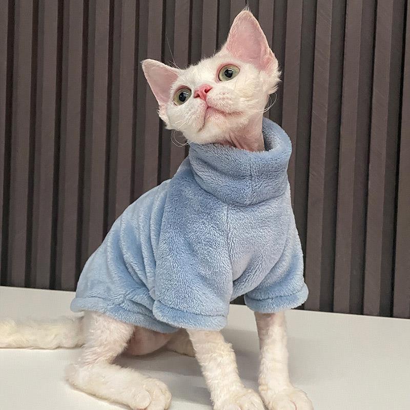 2022 New Hairless Cat Sweater Winter Fashion Thickening Warm Sphynx Clothes Home Comfortable Winter Dog Clothes for Small Dogs