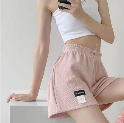 Women&#39;s Shorts 2023 Summer High Waisted Sports Shorts Loose Bottoms Female Casual Elastic Waist Hot Pants Solid Color Homewear