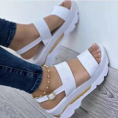 Women Shoes Spring Summer Sandals Peep Toe Shoes For Women Retro Women&#39;s Shoes Lightweight Sandals Platform Solid Color Footwear