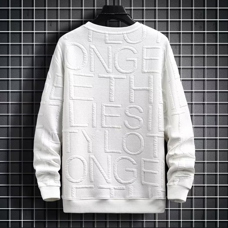Spring Autumn Men&#39;s Sweatshirt Korean Fashion Streetwear English Long Sleeve Top Men Trend Men Clothing Harajuku Pullover Hoodie