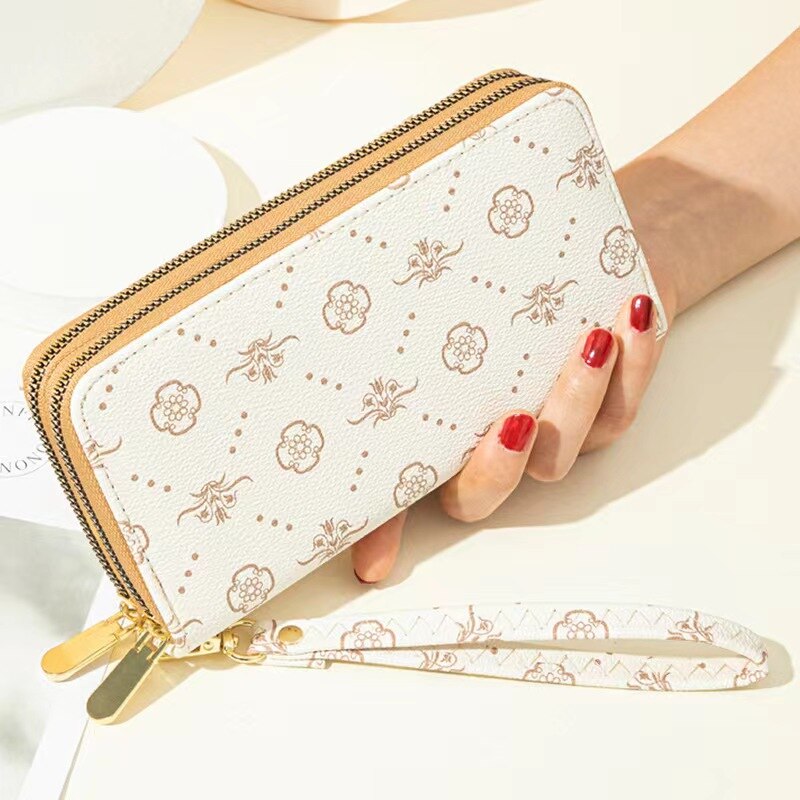 Women&#39;s wallet fashion Ladies mobile phone bag long printing new clutch bag star Double zipper hand strap bag Multiple color 697