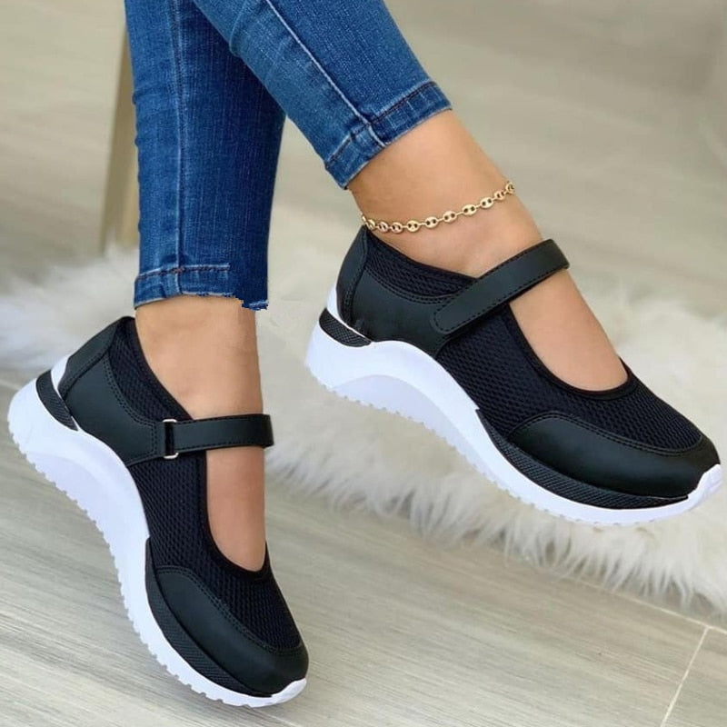 White Sneakers Women Shoes Casual Platform Mesh Breathable Vulcanized Shoes Ladies Outdoor Walking Footwear Chaussure Femme