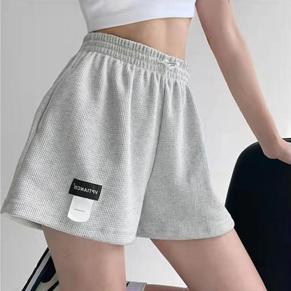 Women&#39;s Shorts 2023 Summer High Waisted Sports Shorts Loose Bottoms Female Casual Elastic Waist Hot Pants Solid Color Homewear