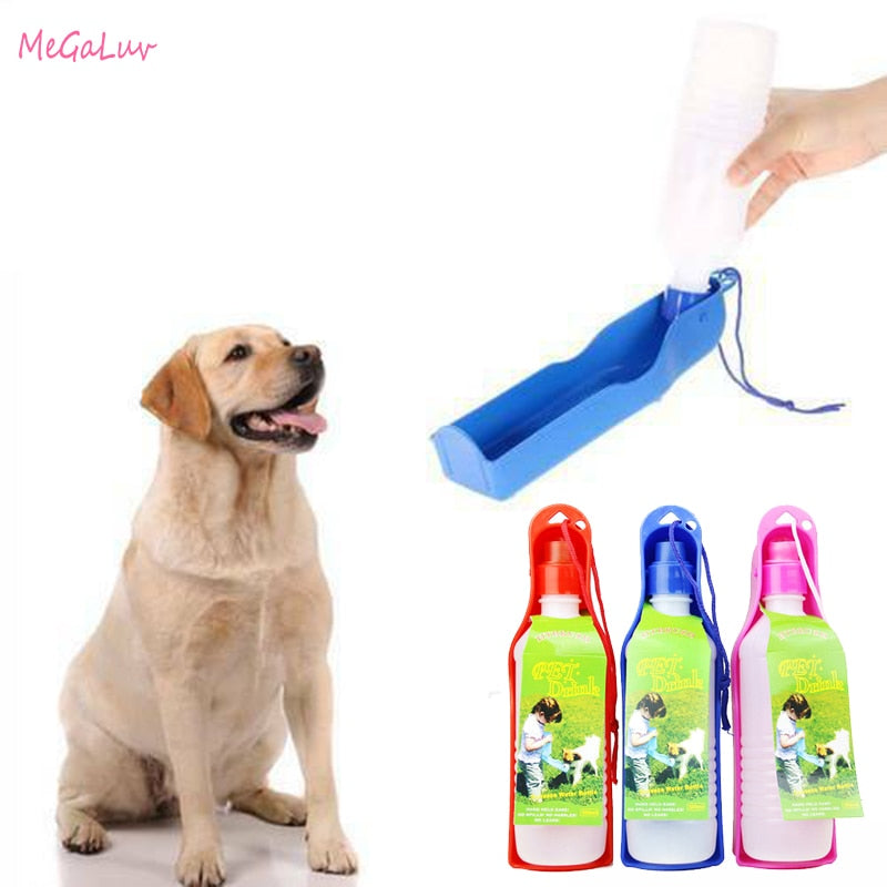 250ml Creative Pet Dog Drink Water Bottle Plastic Portable Water Bottle Pets Outdoor Travel Drinking Water Feeder Bowl