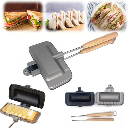 Sandwich Mold Food Grade Double-sided DIY Aluminum Alloy Gas Stove Sandwich Baking Pan Cooking Tool Kitchen Gadgets