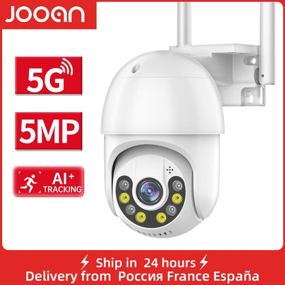 JOOAN 3MP 5MP PTZ WIFI IP Camera Audio CCTV Surveillance Outdoor 4X Digital Zoom Night Full Color Wireless Waterproof Security