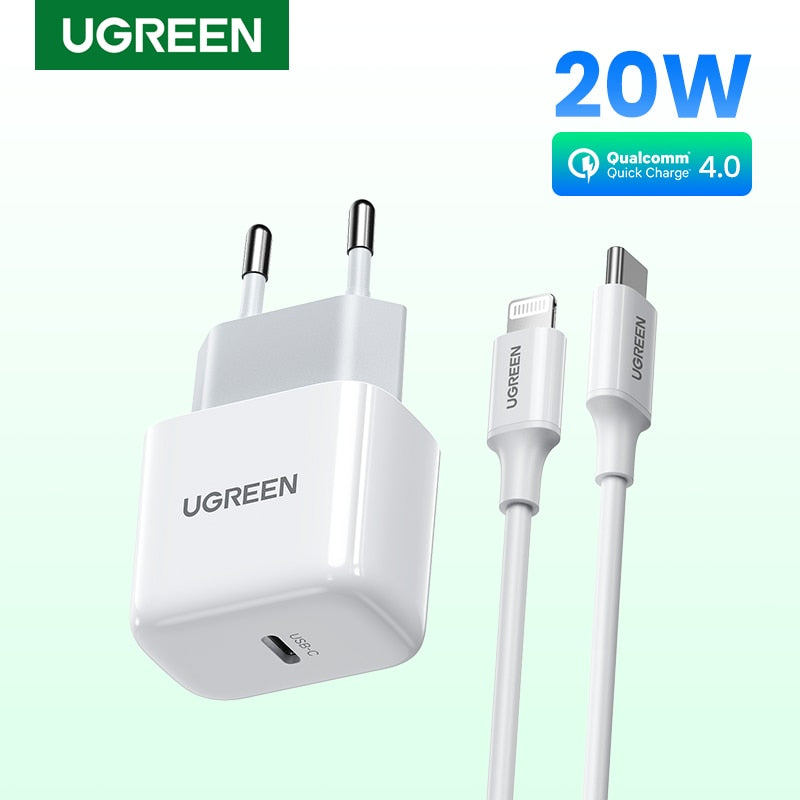 UGREEN PD Charger 20W USB C Charger for iPhone 13 12 11 Fast Charging USB Charger for Samsung S10 Xiaomi Mobile Phone Charger