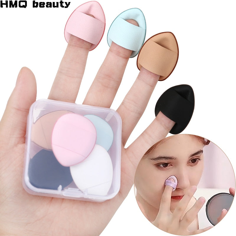 5/10/20 Pcs Mini Finger Puff Foundation Powder Detail Makeup Sponge Face Concealer Cream Blend Cosmetic Accessories Makeup Tools