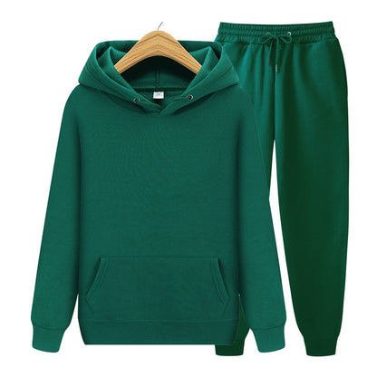 2022 new Men's ladies casual wear suit sportswear suit solid color pullover + pants suit autumn and winter fashion suit