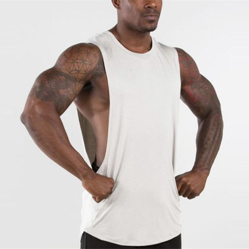 Brand New Plain Tank Top Men Gyms Stringer Sleeveless Shirt Open Sides Blank Fitness Clothing Cotton Sportwear Muscle Vest