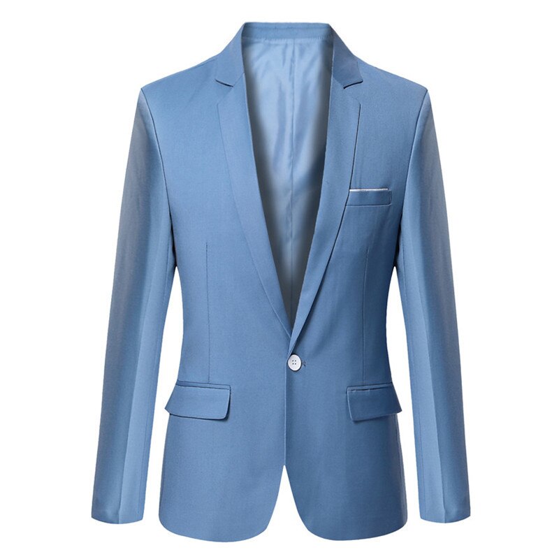 Blue Men Blazers Work Office 2022 Men Tuxedos For Formal Occasions Pockets Coat Blazers Male Custom Men&#39;s Business Slim Blazers