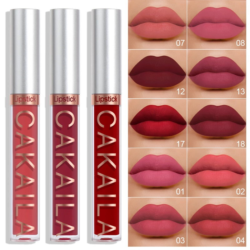 18 Colors Matte Lipgloss Wholesale Cheap Liquid Lipstick Makeup Lip Color Batom Long Lasting Sexy Red Pink Nude Lip Gloss Bulk