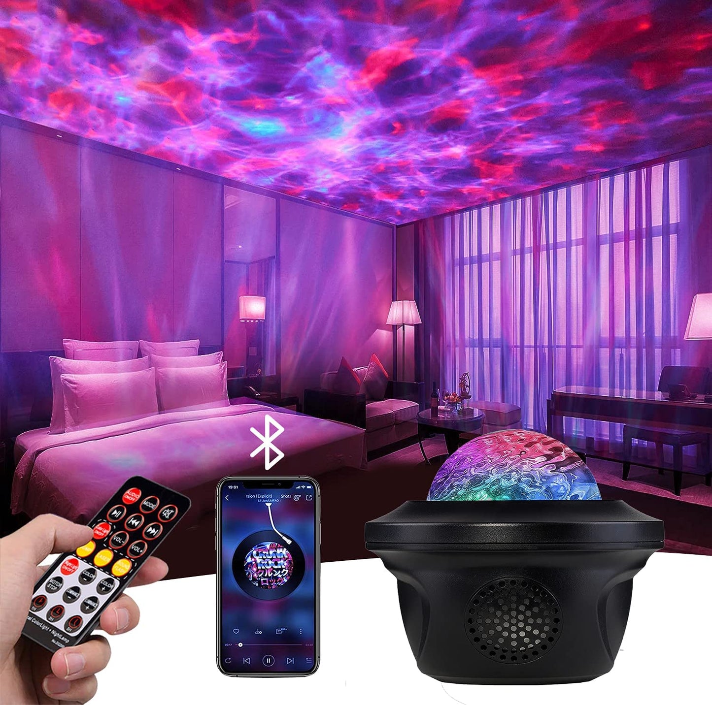 Led Star Galaxy Sterrenhemel Projector Nachtlampje Ingebouwde Bluetooth-Speaker Voor Slaapkamer Decoratie Kind Kids Birthd