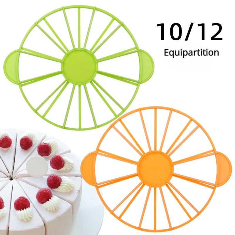 10/12 Slices Cake Equal Portion Cutter Round Bread Cake Mousse Divider Slice Marker Baking For Household Kitchen Utensils/1PC