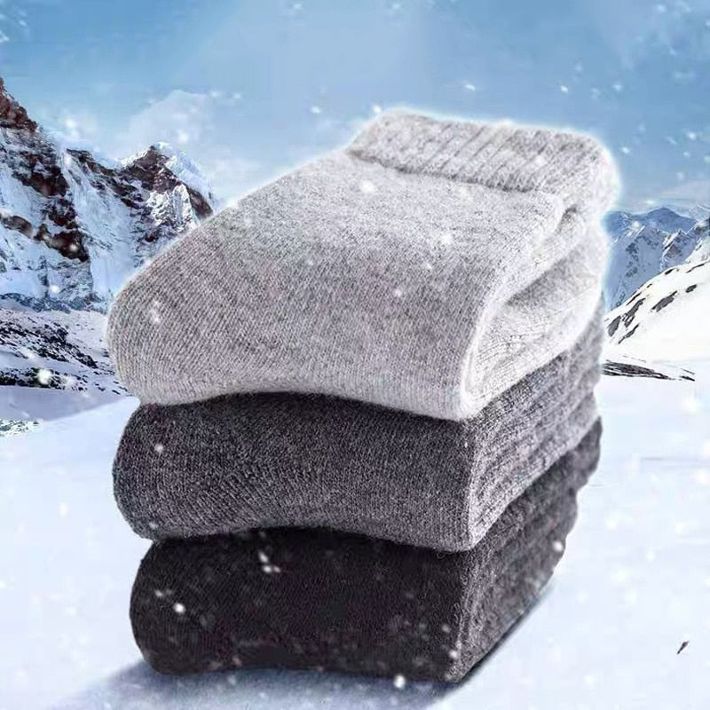 1 Pairs Winter Warm Women Socks Wool Male Men Socks Super Thicker Solid Socks Merino Wool Socks Against Cold Snow Terry Socks