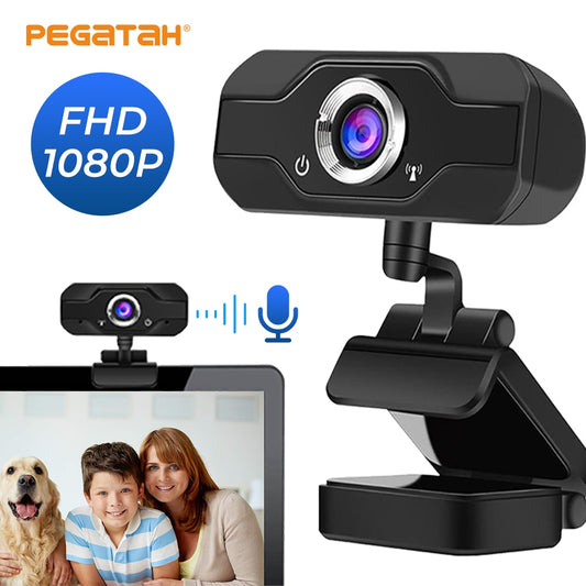 PEGATAH U6 Webcam 1080p full hd for pc computer laptop usb webcamera with microphone for Video Calling Conference Work Live