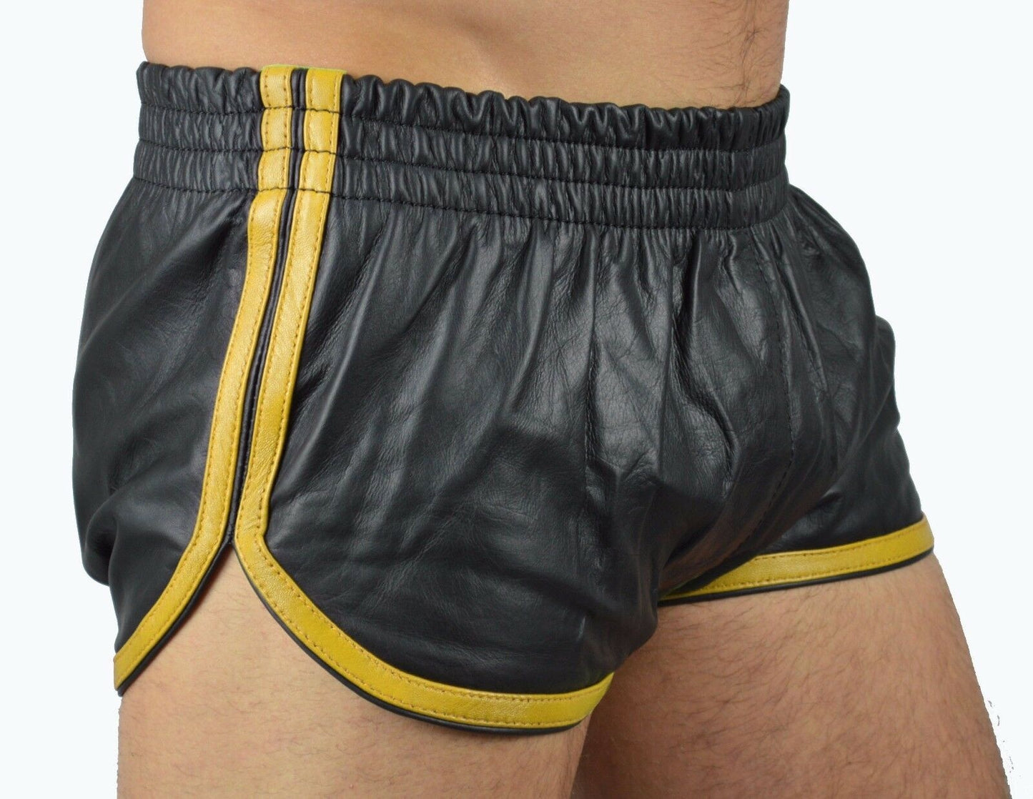 New Men&#39;s Leather Shorts Genuine Soft Lambskin Sports Gym Causal Wear Pants ZL01