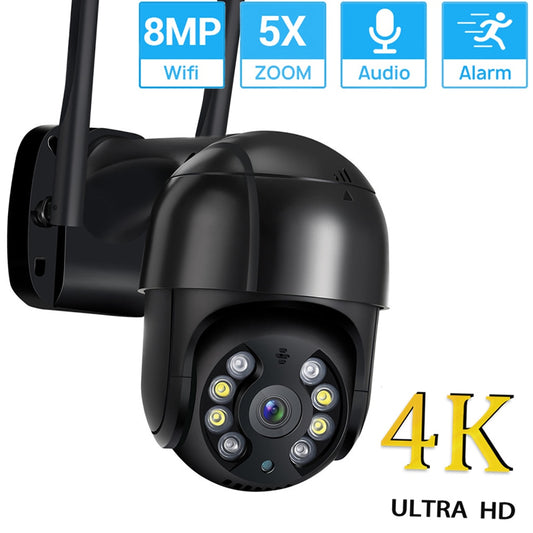 8MP PTZ Wifi IP Camera 4K HD 5MP Surveillance Camera ICSee 4X Digital Zoom H.265 1080P Outdoor Wireless Security CCTV Camera