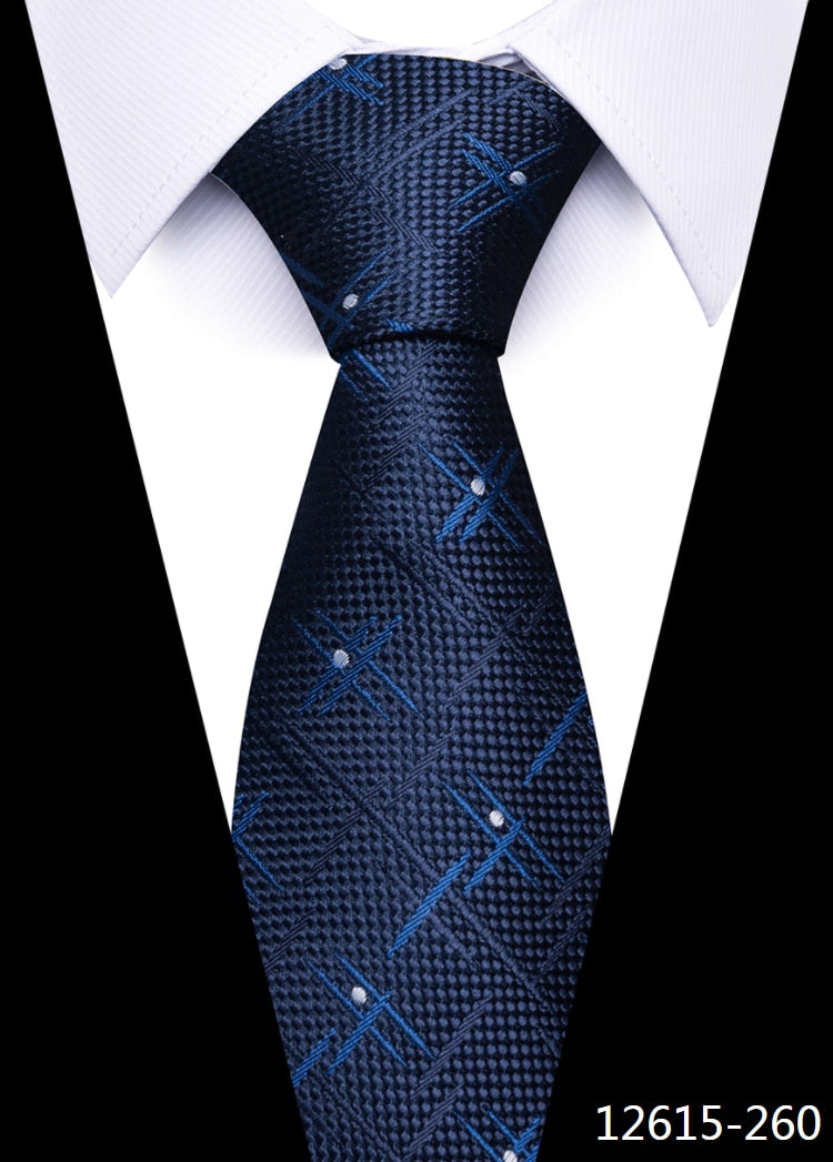 Tie Gravatas Fashion Wholesale Woven 8 cm Silk Necktie Wedding Accessories Blue Man Dot Fit Group Party Office