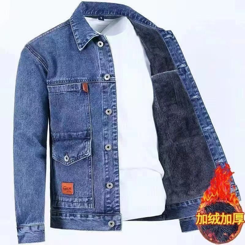 2022 Autumn and Winter New Men&#39;s Classic Fashion All-Match Denim Jacket Men&#39;s Fleece Thickening Warm High-Quality Jacket S-5XL