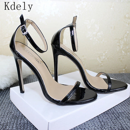 Women Sandal Shoes Dress Leather High Heels Woman High Heel Shoes Thin Heels Platform Sandals Womens Sandles Big SIZE 43