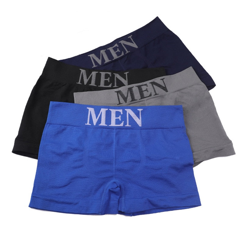 3Pcs/Lot Men&#39;s Panties Underwear Boxers Breathable Man Boxer Solid Underpants Comfortable Male Brand Shorts Black Blue Underwear