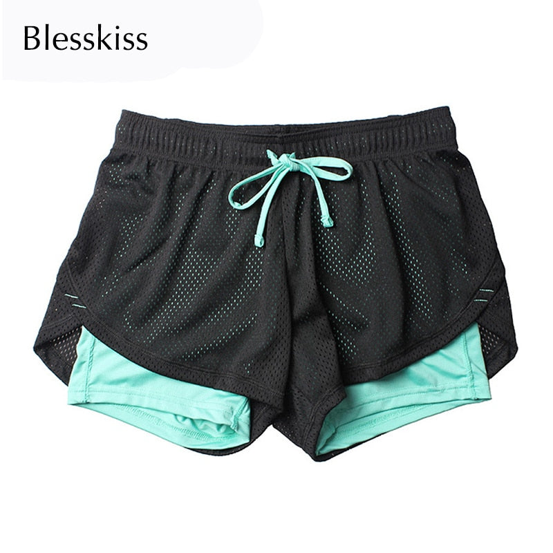 BLESSKISS Yoga Shorts Women Fitness Spandex Neon Elastic Lulu Summer Running Workout Short Leggings For Ladies Gym Sport Shorts