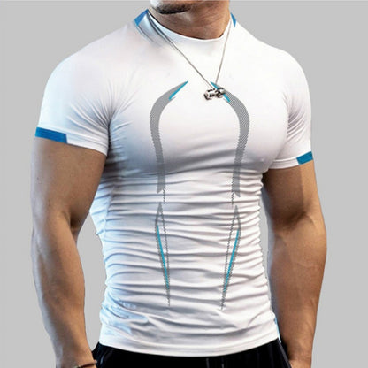 Summer Gym Shirt Sport T Shirt Men Quick Dry Running Shirt Men Workout Tees Fitness Tops Oversized Short Sleeve T-shirt Clothes