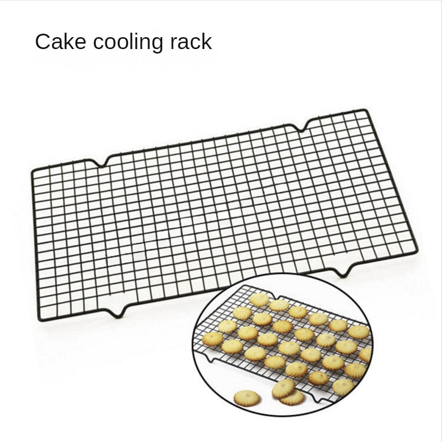 Baking Cake Cooling Rack Black Non-stick Cold Drying Wire Baking Net for Dessert Tart Grilled Chicken Wings Utensils Baking Tool