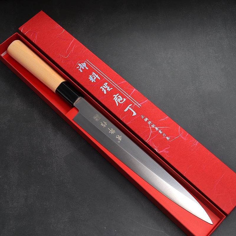 Japanese Kitchen Knife Sushi Sashimi Knife Chef High Carbon Stainless Steel Salmon Knife Slicing Knife Cooking Tool