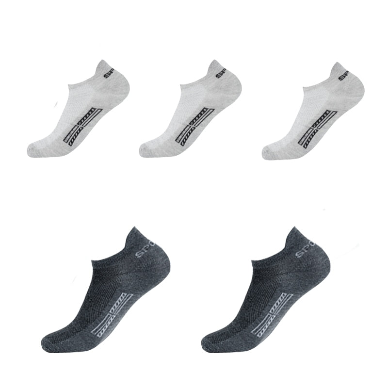 5 Pairs High Quality Men Ankle Socks Breathable Cotton Sports Socks Mesh Casual Athletic Summer Thin Cut Short Sokken Plus Size