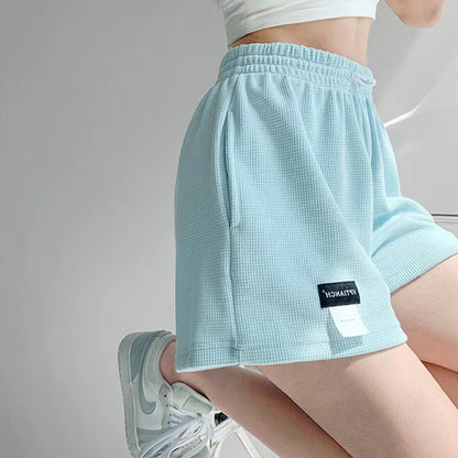 Women&#39;s Shorts 2023 Summer High Waisted Sports Shorts Loose Bottoms Female Casual Elastic Waist Hot Pants Solid Color Homewear