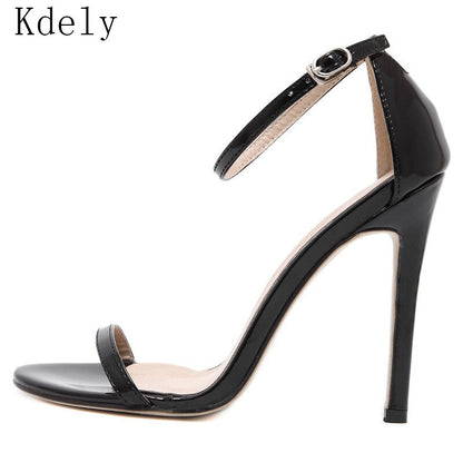 Women Sandal Shoes Dress Leather High Heels Woman High Heel Shoes Thin Heels Platform Sandals Womens Sandles Big SIZE 43