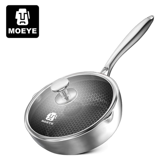 MOEYE Soup Pot 316L Antibacterial Stainless Steel Deep Frying Pot 5 Layers Thickened Bottom Honeycomb Non-stick Cooking Pot