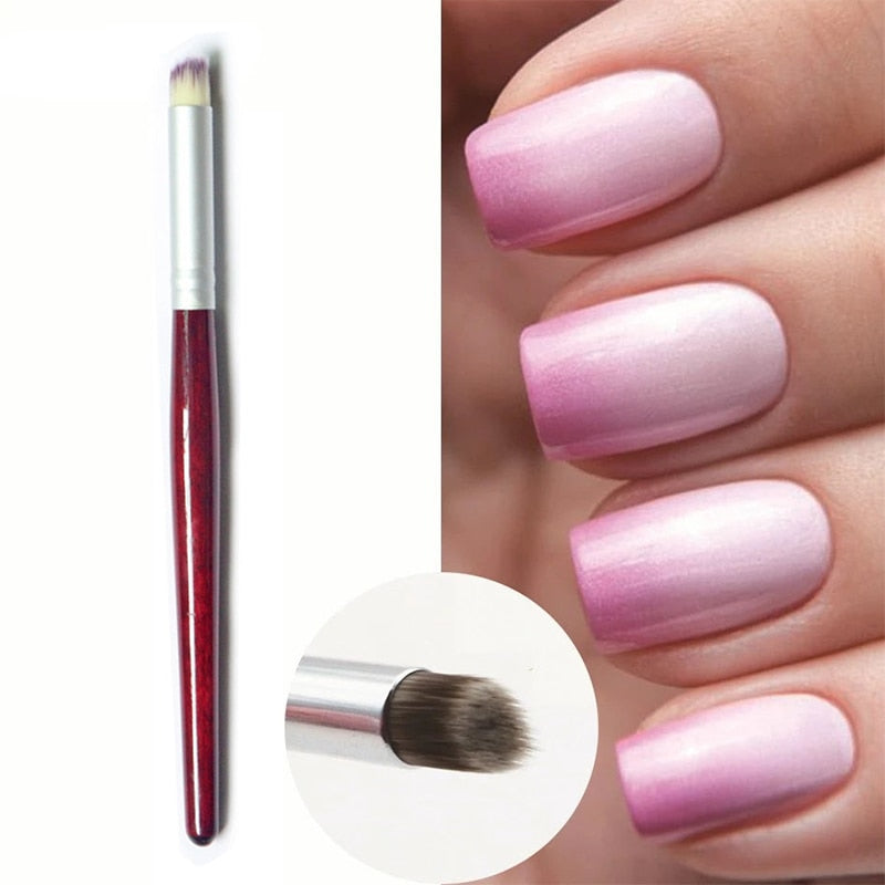 1PC Gradient Nail Brush Ombre Art Brushes For Manicure Uv Gel Polish Draw Paint Pen New Beauty Nail Tools Set