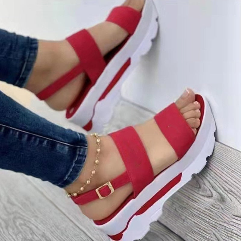 Women Shoes Spring Summer Sandals Peep Toe Shoes For Women Retro Women&#39;s Shoes Lightweight Sandals Platform Solid Color Footwear