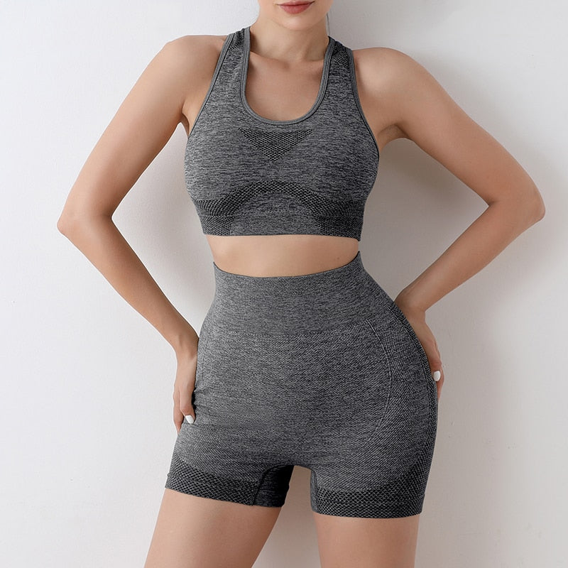 Yoga Set Gym Shorts Women Sport Bras Brassiere Workout Tops for Women Yoga Clothes Fitness Leggings Gym Set Seamless Yoga Sets