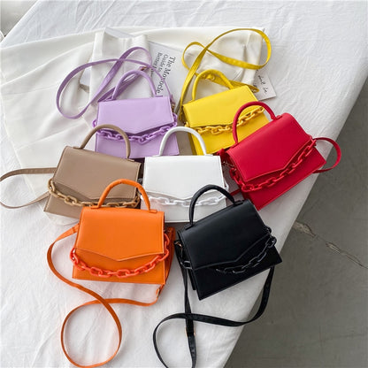 Women Bag New Chain Small Female Bag New Fashion Crossbody Shoulder Messenger Bag Handbag Purse Pure Candy Color Hand Bag
