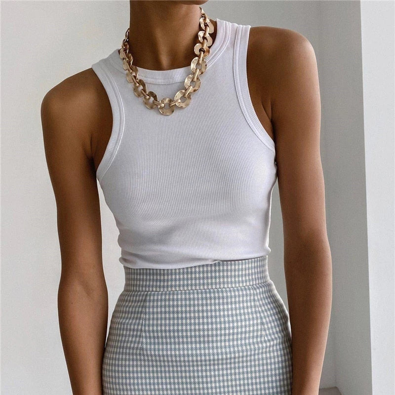 Summer Sexy Backless Tank Top Women Sleeveless Vest Quality Y2k Knitted Camis Tank Tops Women Casual Solid Color Basic Camisole