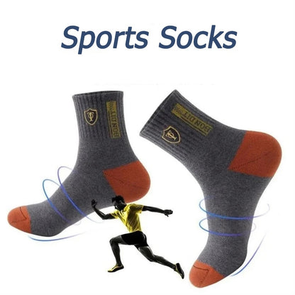 5 Pairs Apring And Fall Mens Sports Socks Summer Leisure Sweat Absorbent Comfortable Thin Breathable Basketball Meias EU 38-43