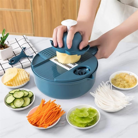 12pcs/lot Kitchen Multifunctional Salad Utensils Vegetable Chopper Carrot Potato Manual Shredder Kitchen Cooking Vegetable Tools