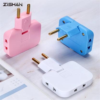 EU Plug 180 Degree Rotatable Socket Converter 3 in 1 US Extension Plug Multi-Plug Mini Slim Wireless Outlet Adapter Sockets