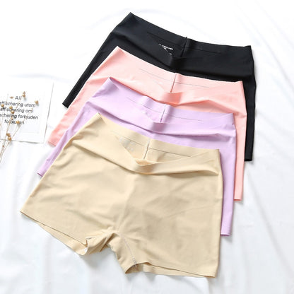 Ice Silk Seamless Underwear Women's Cotton Crotch Boxer Shorts Ladies Pants Four Corners Anti-empty Summer Thin Section