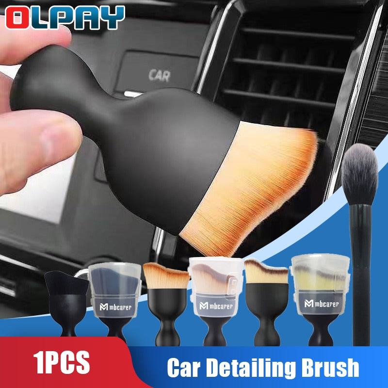 Car Cleaning Brush Air Outlet Brushes Dust Removal Tools Car Interior Cleaning Brush with Cover Dashboard Car Slit Cleaning Tool