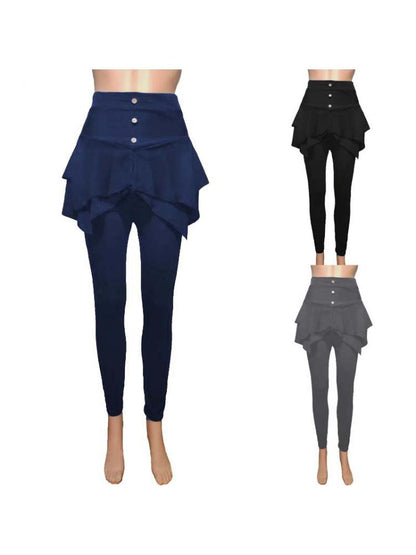 2022 New Design Popular Women leggings Casual Wear Solid Color Slim Fit Three Button Bottomed Pants Skirt Sexy And Comfortable
