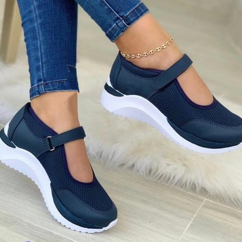 White Sneakers Women Shoes Casual Platform Mesh Breathable Vulcanized Shoes Ladies Outdoor Walking Footwear Chaussure Femme