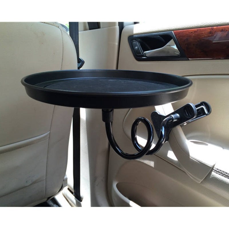 Car Food Tray with Clamp Bracket Folding Dining Table Drink Holder Car Pallet Back Seat Water Car Cup Holder Car Swivel Tray